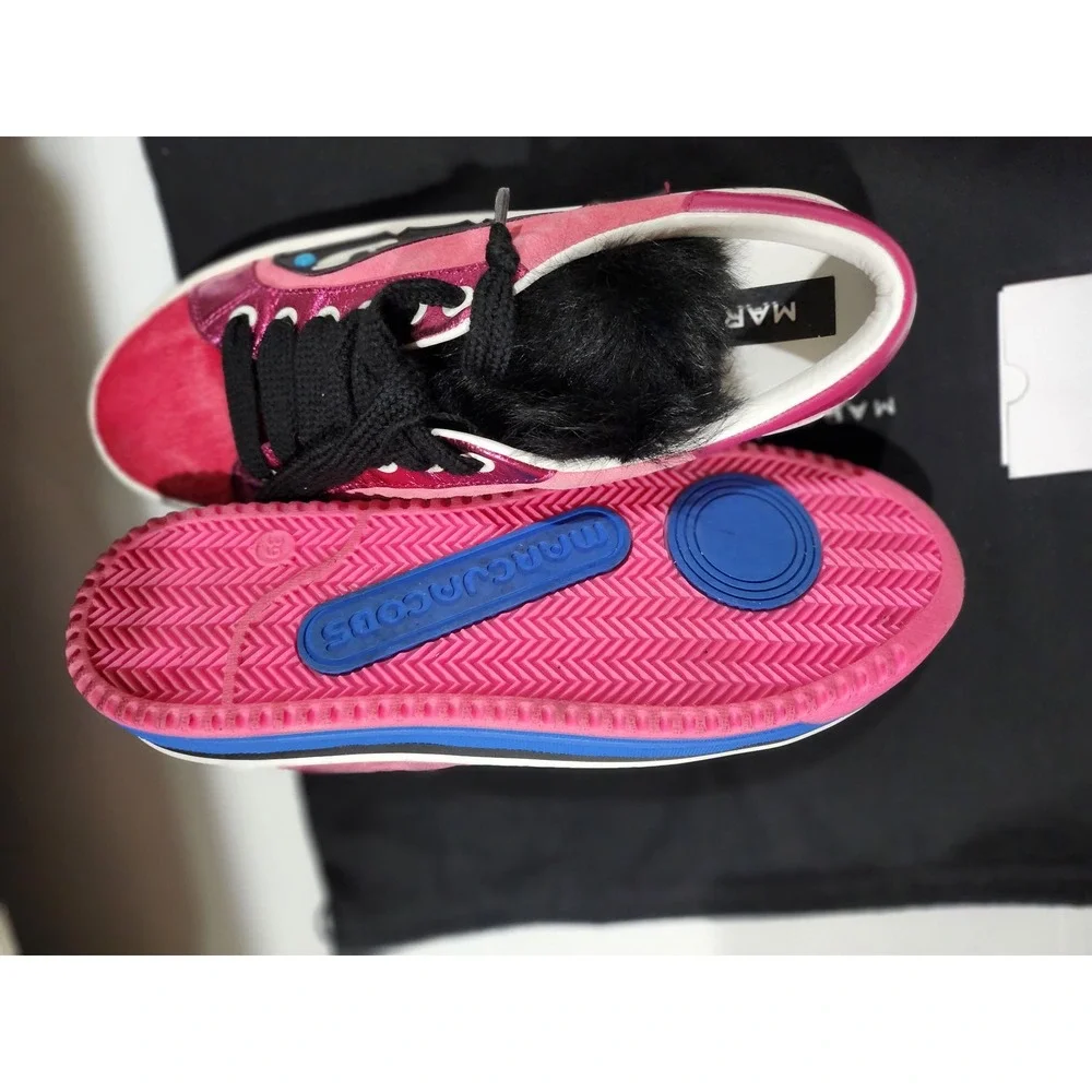 Marc Jacobs Pink Love Faux Fur Pony Hair Sneakers EU 39 US 9 Low Top Shoes